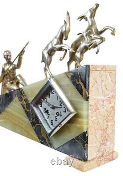 Chasseur Kaminuhr Empire Clock Bronze Antique Clock Cartel Pendulum Art Deco