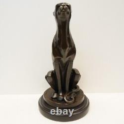 Cheetah Animalier Style Art Deco Sculpture Statue in Massi Bronze Art Nouveau Style