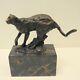 Cheetah Statue Sculpture Animal Style Art Deco Art Nouveau Bronze Massif