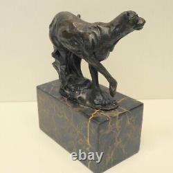 Cheetah Statue Sculpture Animal Style Art Deco Art Nouveau Bronze Massif