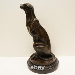 Cheetah Statue Sculpture Animalier Style Art Deco Style Art Nouveau Bronze Massive