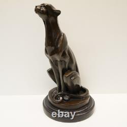 Cheetah Statue Sculpture Animalier Style Art Deco Style Art Nouveau Bronze Massive