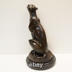 Cheetah Statue Sculpture Animalier Style Art Deco Style Art Nouveau Bronze Massive