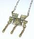 Chic Necklace Signed Michel Buffet In Art Deco Vintage Ethnic Bronze