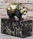 Chinese Art Deco Golden Panda Bronze Masterpiece Cast Sculpture Figurine Gift