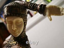 Chiparus Flat Statue Chryselephantine Bronze Ivory Art Deco Dancer Kamorna