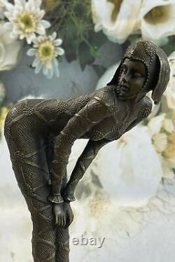 'Chiparus Signed Rare Bronze Sculpture Art Deco Dancer Cast Figurine Nr'