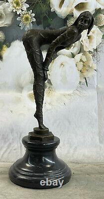 Chiparus Signed Rare Bronze Sculpture Art Deco Dancer Font Figurine Nr