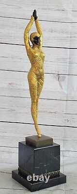 Chiparus Solid Bronze Sculpture. Abstract Art Deco New Domestic Figurine