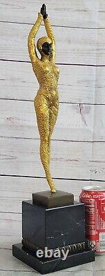 Chiparus Solid Bronze Sculpture. Abstract Art Deco New Domestic Figurine