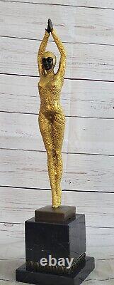 Chiparus Solid Bronze Sculpture. Abstract Art Deco New Domestic Figurine