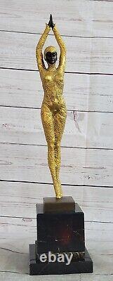 Chiparus Solid Bronze Sculpture. Abstract Art Deco New Domestic Figurine