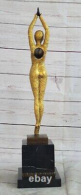 Chiparus Solid Bronze Sculpture. Abstract Art Deco New Domestic Figurine