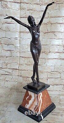 Chiparus Suit Dancer Bronze Sexy Chair Woman Model Sculpture Art Deco Home