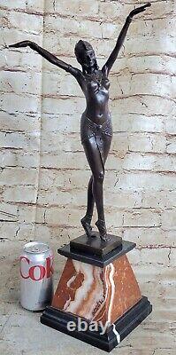 Chiparus Suit Dancer Bronze Sexy Chair Woman Model Sculpture Art Deco Home