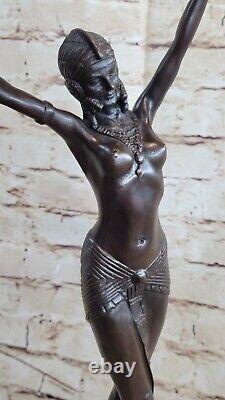 Chiparus Suit Dancer Bronze Sexy Chair Woman Model Sculpture Art Deco Home