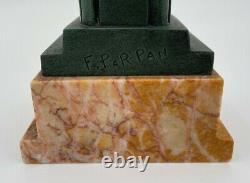 Christ In Majeste Bronze Ferdinand Parpan Base Marble 1930 H3558
