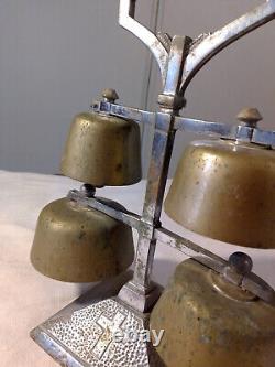 Christian Altar Bells in Bronze and Chrome Metal from the Art Deco Era