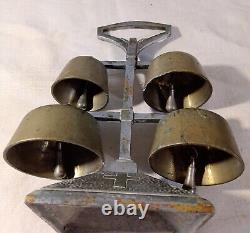 Christian Altar Bells in Bronze and Chrome Metal from the Art Deco Era