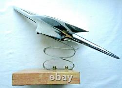 Chromium-plated Art Deco Bronze Sculpture of an Airplane Taking Off