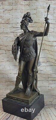 Classic Art Deco Large Roman Warrior/Soldier Museum Quality Bronze Sculpture