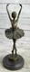 Classic Girl Ballerina Ballet Dancer Signed Bronze Art Deco Sculpture