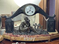 Clock and its Art Deco adornment signed G. LIMOUSIN - Splendid