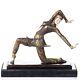 Colored Art Deco Bronze Dancer Kamorna After Dhchiparus Signed