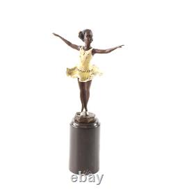 Colored Bronze Art Deco Ballerina Sculpture after Ferdinand Preiss