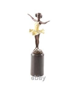 Colored Bronze Art Deco Ballerina Sculpture after Ferdinand Preiss