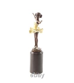 Colored Bronze Art Deco Ballerina Sculpture after Ferdinand Preiss