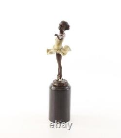 Colored Bronze Art Deco Ballerina Sculpture after Ferdinand Preiss