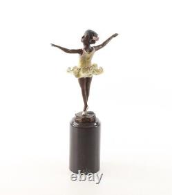 Colored Bronze Art Deco Ballerina Sculpture after Ferdinand Preiss