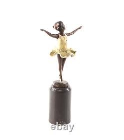 Colored Bronze Art Deco Ballerina Sculpture after Ferdinand Preiss