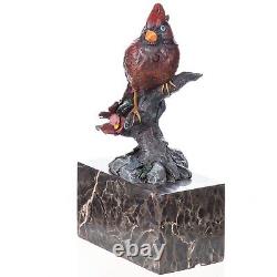 Colored Sculpture Deco Bird in Bronze on Black Marble after Milo