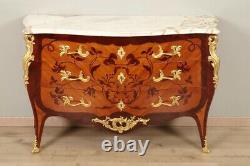 Commode Louis XV Style Marquette Gilded Bronzes