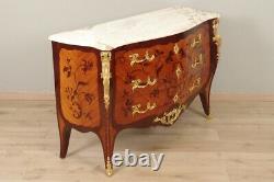 Commode Louis XV Style Marquette Gilded Bronzes