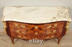 Commode Louis XV Style Marquette Gilded Bronzes