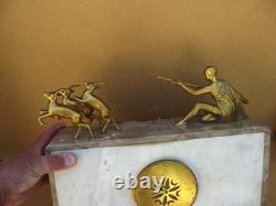 Complete clock set signed VOLTAS in bronze, marble, and onyx Art Deco Complete clock set signed VOLTAS in bronze, marble, and onyx Art Deco