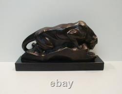 Cougar Statue Sculpture, Animal Style, Art Deco Style, Art Nouveau, Solid Bronze
