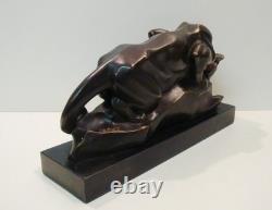 Cougar Statue Sculpture, Animal Style, Art Deco Style, Art Nouveau, Solid Bronze