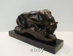 Cougar Statue Sculpture, Animal Style, Art Deco Style, Art Nouveau, Solid Bronze
