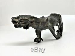 Cubist Sculpture In Bronze Panther / Pumas Art Deco. (lion, Leopard, Tiger.)