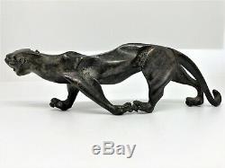 Cubist Sculpture In Bronze Panther / Pumas Art Deco. (lion, Leopard, Tiger.)