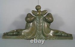 Cupid And Young Women Sculpture Art Deco Bronze Old Signed Delabassé