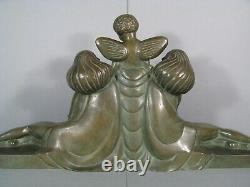 Cupid And Young Women Sculpture Art Deco Bronze Old Signed Delabassé