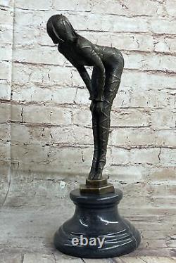 D.H. Bronze Art Deco Egyptian Dancer Marble Sculpture Opens