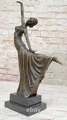 D H Chiparus Bronze Statue Art Deco Egyptian Dancer Signed Sculpture