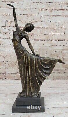 D H Chiparus Bronze Statue Art Deco Egyptian Dancer Signed Sculpture