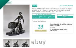 DAVERNY (20th) & REVEYROLIS lion tamer Important Art Deco bronze Signed